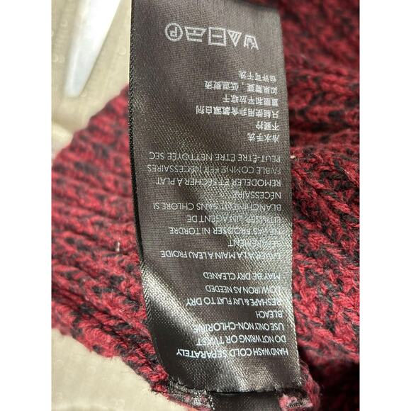 Urban Outfitters Sweater Womens Medium Red Black V Neck Knit High Low Hem - Picture 6 of 8